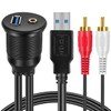 URWOOW Flush Mount Cable Kit 3 ft USB 3.0 Male