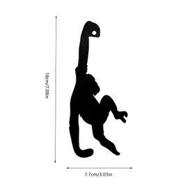 Forlush Pack of 2 Banana Holders Monkey for Bananas, Metal Funny Monkey Banana Hooks, Ideal for Daily Storage in Kitchens, Bedrooms and Other Areas (Black)