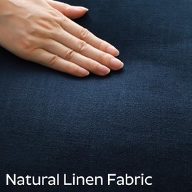 OTOSTAR Pack of 2 Soft Linen Decorative Throw Pillow Covers 24 x 24 Inch Solid Farmhouse Pillowcases Boho Accent Pillow Covers for Sofa Couch Chair Bedroom Home Decor Cushion Covers, Navy Blue