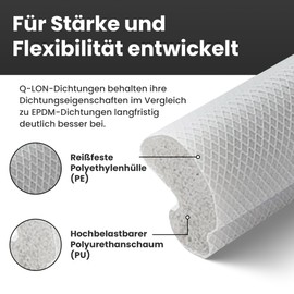 Ante Bellum Q-Lon Draught Excluder Window Sealing Tape - Insulating Window Seals Plastic Window Made of Foam - Durable, Weatherproof and Soundproof Solution for All Seasons - 25 m
