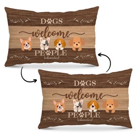 Dog Throw Pillow Cover 12x20, Reserved for The Dog Pillow, Dog Gifts for Dog Lover Dog Mom Pet Owner, Dog House Welcome Farmhouse Home Decor Pillowcase Decorative Pillows for Couch Bed Sofa Room -02