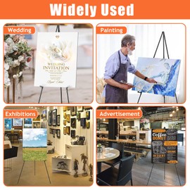 Art Easel Stand for Displaying with Carry Bag,Outdoor Portable Table-Top/Floor Tripod for Canvas,63 Inch Adjustable Aluminum Metal Easels for Wedding Sign Display & Drawing & Artist Painting (Black)