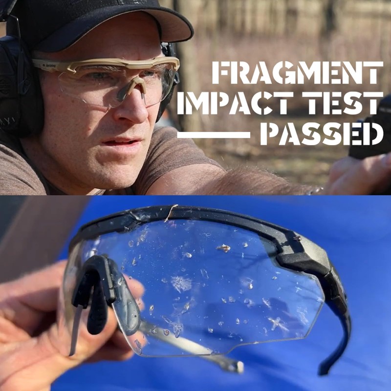 HTS HUNTERSKY Ballistic Tactical Shooting Glasses ANSI Z87+ UV400 Protective