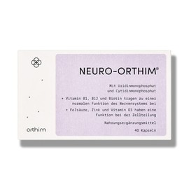 NEURO-ORTHIM – 40 Capsules – with Uridine, Cytidine & Folic Acid + Vitamin B12 contributes to normal functioning of the nervous system – Only 1 capsule daily – Vegan, Gluten-Free, Lactose-Free