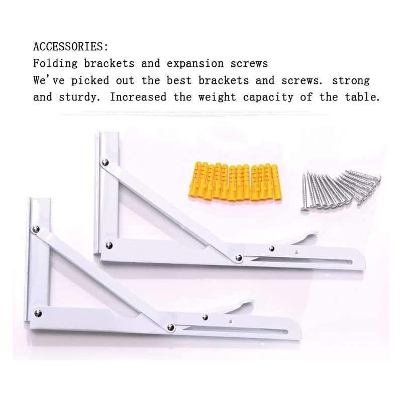 CYGJSYEA Wall Mounted Folding Table,White Floating Desk for Small Spaces,Stainless