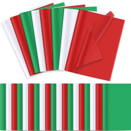 600 Sheets Christmas Tissue Paper Bulk Colorful Gift Wrapping Paper Assorted Red Green White DIY Art Craft Paper for Christmas Party Wine Bottles Xmas Gift Decor Crafts Art Project, 14 x 20 Inch