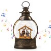 Christmas Snow Globes with Nativity Scene, Musical Lighted Water Lantern