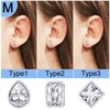 Silvora S925 Silver Cubic Zirconia Earrings, Sparkling Teardrop Shape/Rectangular/Rhombus Zirconia
