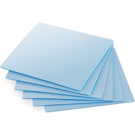 POPPSTAR 6 x Thermal Conductive Pads 50 x 50 mm with 6 W/mk Thermal Conductivity (3 Thicknesses, 2 of Each 0.5 mm / 1 mm / 1.5 mm) Colour Blue