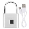 Smart Fingerprint Padlock USB Rechargeable Security LED Lock for Backpack