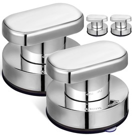 TEHAUX Suction Cup Door Handle 2.44 Inch Vacuum Adhesion No Drill Needed for Bathroom Shower Glass Doors Balcony Kitchen Cabinets