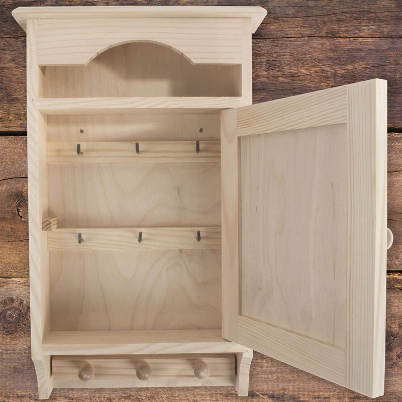 Hanging Wooden Key Cabinet | Wall Mounted Box Key's Rack