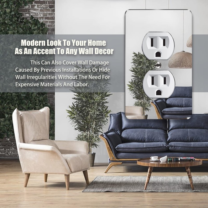 Mirror Light Switch Plates Double hole Outlet 4.72" X 2.91"