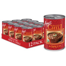 Amy's, Chili, Gluten Free, Vegetarian, Organic, Spicy, Jalapeño Pepper, 14.7 oz, Pack of 12