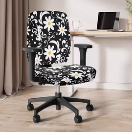 Hwiplsvny - Funda para silla de oficina con estampado de margaritas, funda elástica para silla de oficina, funda para silla de computadora, funda decorativa giratoria para asiento de computadora