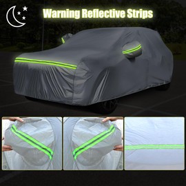 Opaltool Autoabdeckung Wasserdicht Atmungsaktiv Passend fr Mini Electric/Mini Cooper SE 2020-2023, Vollgarage Autoplane mit Tr-Rei?verschluss, Schloss und Winddicht Bands fr Regen Sonne Staub Schutz