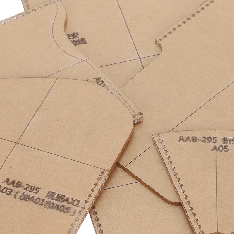 Acrylic Short Wallet Pattern Template Transparent Stencil HandMade Leather Craft