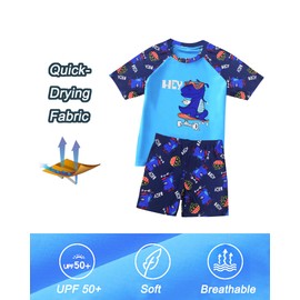 UV Shirt & Swimming Trunks Children 2-10 Years - Swimming Shirt UV & Swimming Shorts Boys Swimming Shirt Children UV Protection UPF 50+, skatertrex