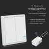 Wireless Switch with Dual Button Sensor White IP54