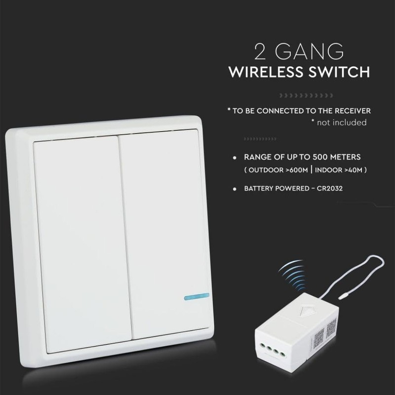 Wireless Switch with Dual Button Sensor White IP54