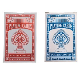 Zugar Land Economy Playing Cards 12 Decks (6 Red and 6 Blue Decks) 2.3/8 inches by 3.3/8 inches (55mm X 86mm) Plastic Coated. Great for Poker, Blackjack, Bridge and More. (12 Decks)