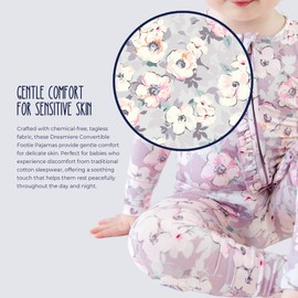 Bloom Baby Bloom Ruffle Convertible Footie Pajamas | Fabric free of harsh chemicals | Two-Way Zipper | Tagless | Fold-Over Cuffs | Durable Wear