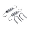 Qiilu 2x Motorcycle Exhaust System Fully Rotating Mounting Springs Stainless