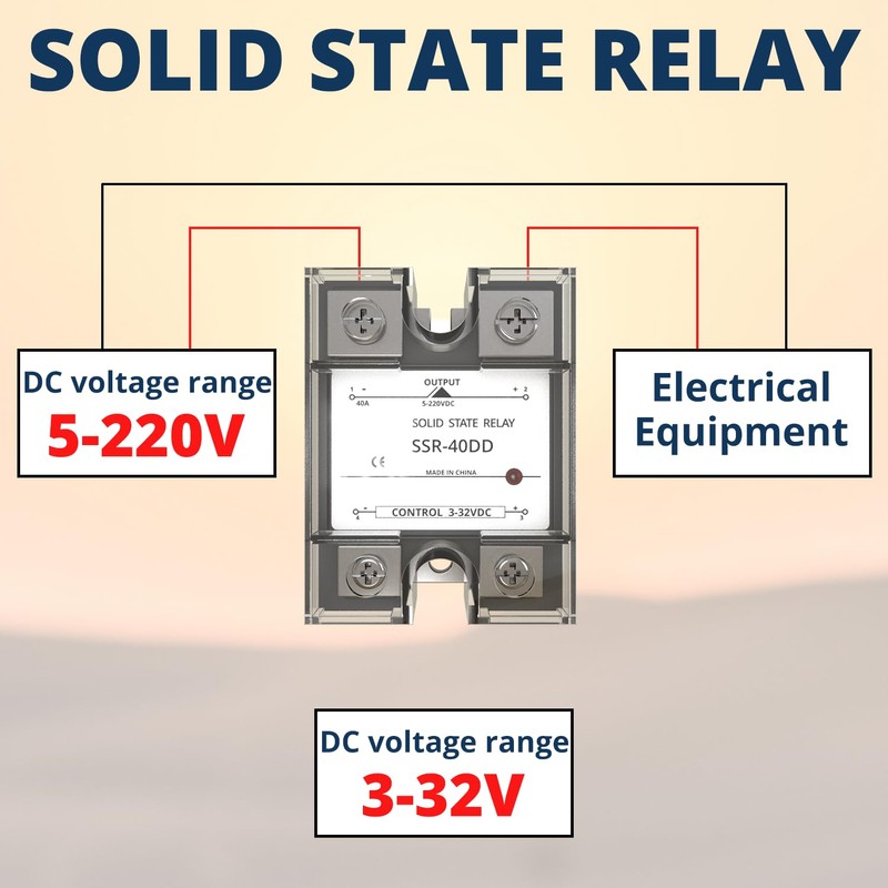 MAKERELE SSR-100DD 100A Single Phase Non-Contact Mute Solid State Relay