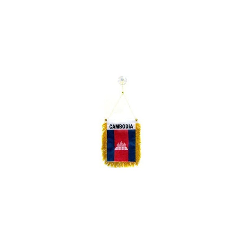 AZ FLAG Cambodia Car Flag 4x6 in 100D Polyester Suction