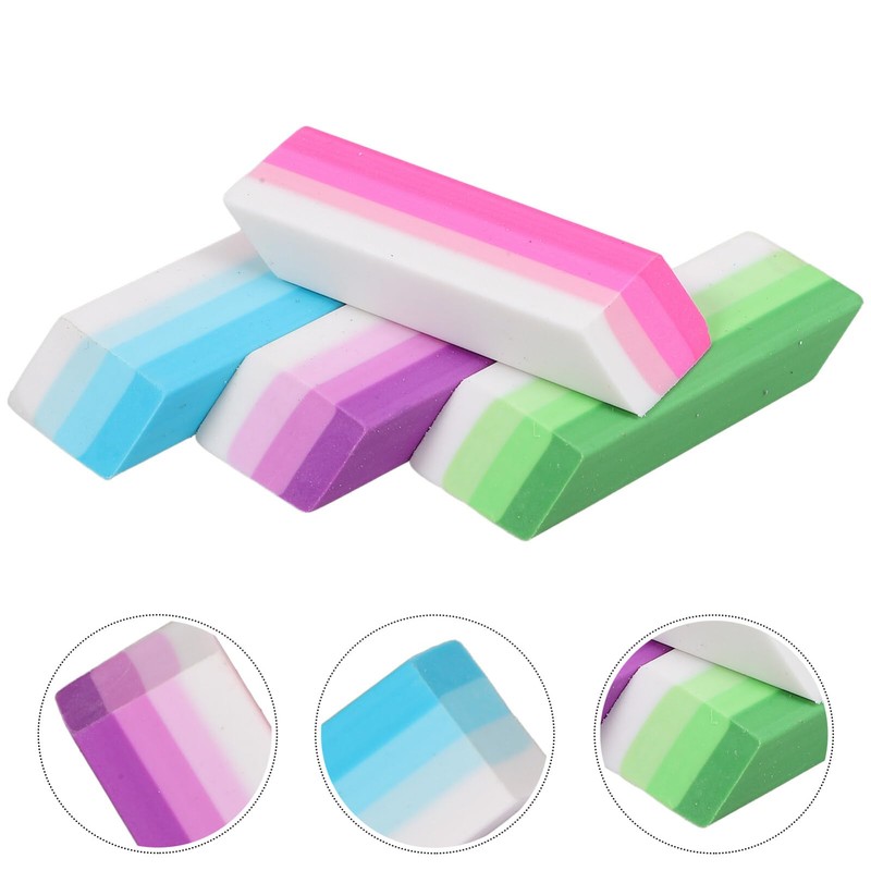 Operitacx Pack of 16 Rainbow Erasers Small Rectangular Block Erasers