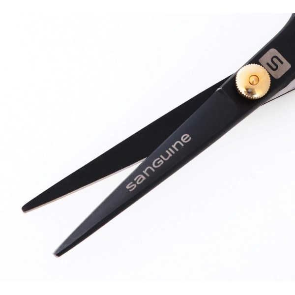Sanguine Hair Scissors for all Hair Types, 5.5 inch, with Presentation Case & Tip Protector. Suitable for Hairdressers, Barbers, Professionals, Personal Use and for Beard or Moustache Trimming
