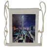 Ambesonne City Drawstring Backpack, Downtown Hong Kong Night, Sackpack Bag