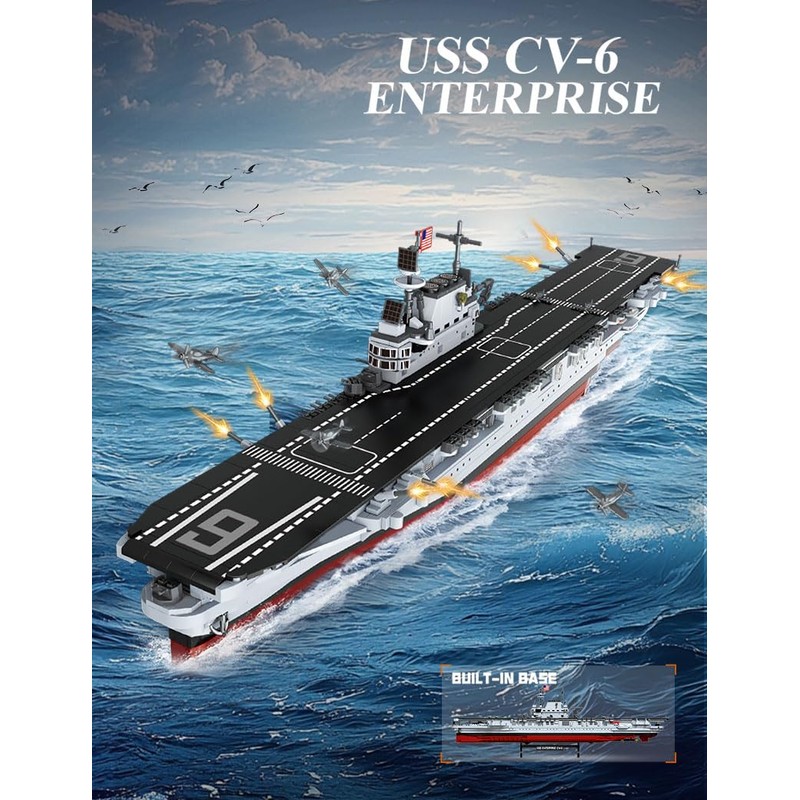 SEMKY Military Series USS Enterprise Aircraft Carriers MOC Building Blocks