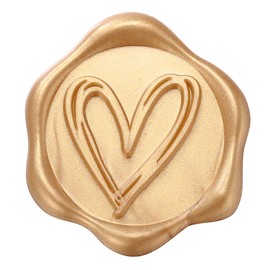 Yoption Heart Wax Seal Stickers, 50 Pack Light Gold Self Adhesive Envelope Seal Stickers for Wedding Party Birthday Christmas