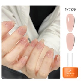 TONITU G · 7ml 30 Colors Jelly Gel Nail Polish 1 pcs, Nude Sheer Pink Milky Transparent Gel Nail Art, UV/LED Soak Off for Salon Manicure and Nail Art DIY at Home, for Gift (SC026)