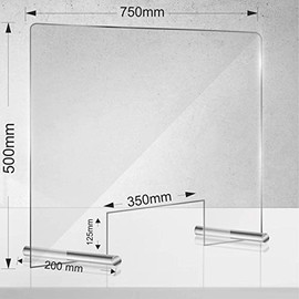 Manschin Laserdesign Acrylic Protective Shield | Sneeze Protection | Spit Protection | Counter Stand 750 x 500 mm (750 x 500 mm Landscape Format)