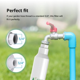 Filterlogic Garden Hose Water Filter, Compatible with Mist Cooling System, Improve Plants Health, Reduces Chlorine, Odor, Ideal for Gardening and Pets, Pack of 2