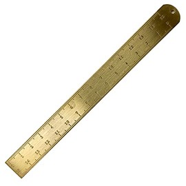 Point POINT-BRASS-RU Brass Ruler, 5.9 inches (15 cm), Gold
