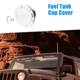 A ABSOPRO Car Gas Fuel Filler Door Cover Fuel Filler Cover Accessories for Jeep Wrangler 2007-2017 Aluminum Alloy ABS White