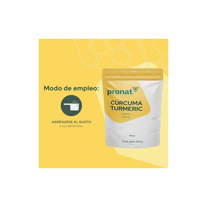 PRONAT | Cúrcuma Turmeric, Suplemento Alimenticio, Alimento en Polvo, Bolsa