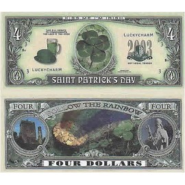 Set of 10 Bills-ST. Patrick's Day Four Dollar Bill