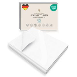 Strauss Home® Waterproof Mattress Protector 90 x 200 cm - Low Noise Fitted Sheet, Breathable Incontinence Pad with Elasticated Edging, Washable and Anti-Dust Mite, White