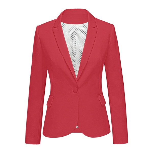 Luvamia Women's Long Sleeve Formal Blazer with Notch Lapel, Button
