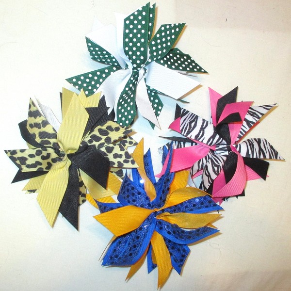Sublimation Specialties Pom Hair Bow, Set of 4, Batch G,