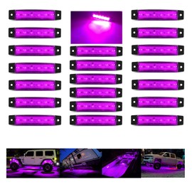20 Pcs Rock Lights Purple Strip Lights Wheel Fender Well Underglow Led Lights for Cars Exterior Side Marker for Truck Golf Cart Wrangler RV RV SUV Offroad
