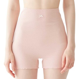 Gunze HZ4878 Women's Shorts, Lymphatic Shorts, Open Waist, Groin Area, Stomach Wrap, 1/4 Length, Comfortable, 1. Melody-Pink