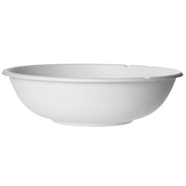 Eco-Products Compostable 32oz Wide Bowls Plates, Case of 400, Vanguard Disposable White Molded Fiber, No PFAS, Round, Tree-Free, Lid Available, Renewable Natural Fibers, ASTM Compliant, BPI-Certified