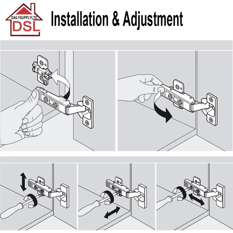 Cupboard Door Hinges, DSL Soft Close Hinges for Kitchen, Wardrobe,