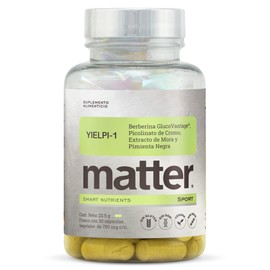 Matter YIELPI-1, Suplemento Berberina GlucoVantage®, Mora Blanca, Picolinato de Cromo y Pimienta Negra, Supresor de apetito, Estimula la producción na