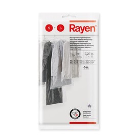 Rayen Bags | Wardrobe Cover | Moth and Dust Proof | Protect Your Clothes | Pack of 6 S 65 x 100 cm | Size L (3u): 65 x 150 cm, Polyethylene, 3 und 65x100 cm, 3 und 65x150 cm